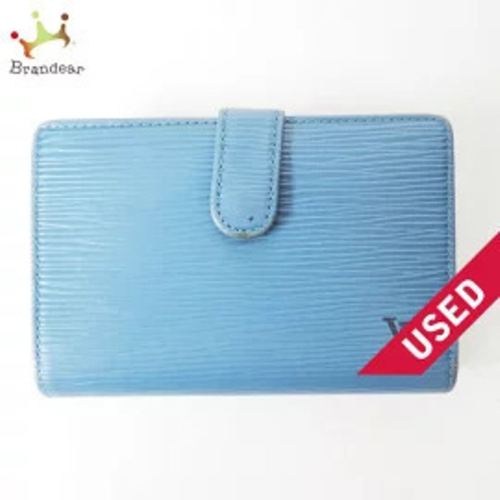 LOUIS VUITTON Porte Monnaie Bifold Wallet Toledo Blue Leather LV